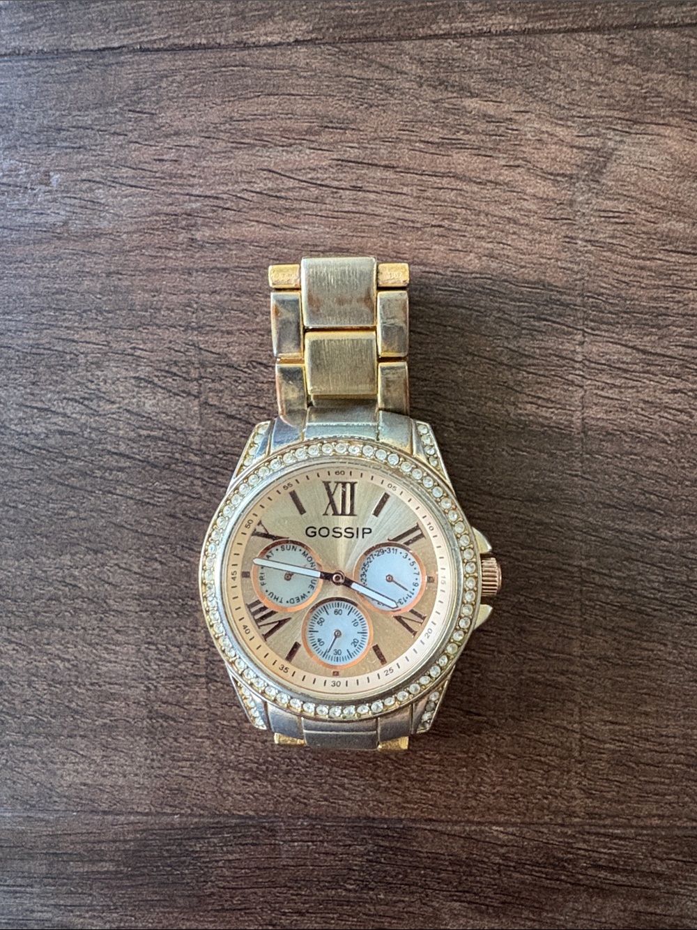 Gossip Two-Tone Gold and Silver Crystal Bezel Women's Watch